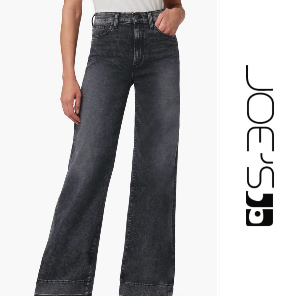 Joe's Jeans High-Rise Wide Leg Jeans in Washed Black